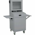 Global Industrial Mobile LCD Computer Cabinet, Complete Bundle, Dark Gray 239115CGY